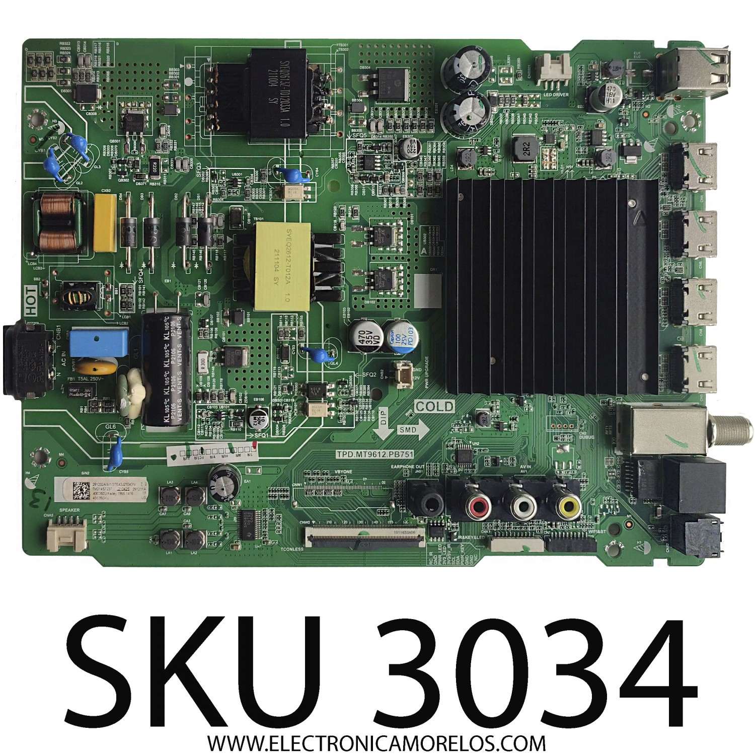 MAIN FUENTE (COMBO) PARA TV TOSHIBA 4K·UHD·HDR / NUMERO DE PARTE 291232 / TPD.MT9612.PB751 / 291231A / 3TE43J21043N / 43C350U / PANEL HD425Y171-T0L2K2\GM\CKD3A\ROH / DISPLAY HV430QUB-F70 / MODELO 43C350KU 43C350U